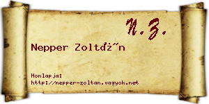 Nepper Zoltán névjegykártya